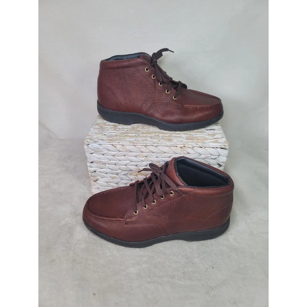 Gravity Defyer Walkabout Brown Leather Chukka Boots Mens 10W Work Casual Earthy